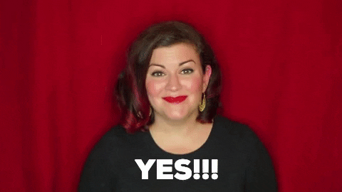 christinegritmon giphygifmaker yes red cheer GIF