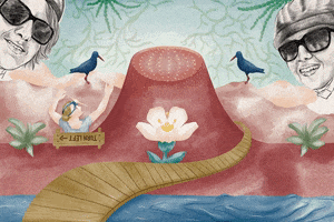 LauraFinkeIllustration animation bike birds mountains GIF