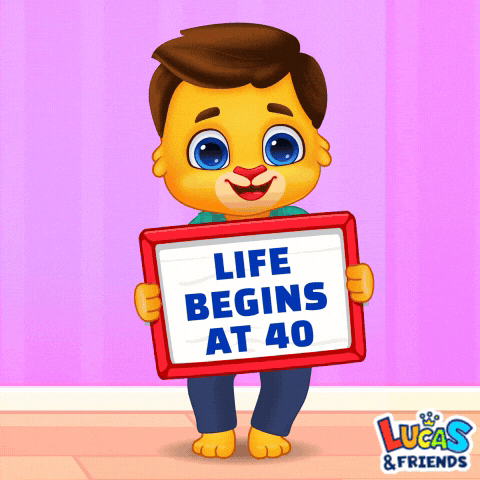 Aging 40 Years Old GIF by Lucas and Friends by RV AppStudios