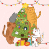 Christmas Cats GIF by jessthechen