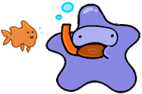 fish bubbles Sticker by Java Doodles