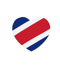 lunicostarica heart flag costa rica costarica Sticker