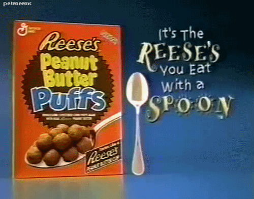 reeses peanut butter puffs 90s GIF