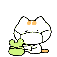 rangd_darng cat mask frog 개구리 Sticker