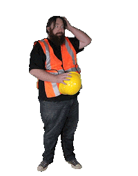 confused construction worker Sticker by Studios Stickers