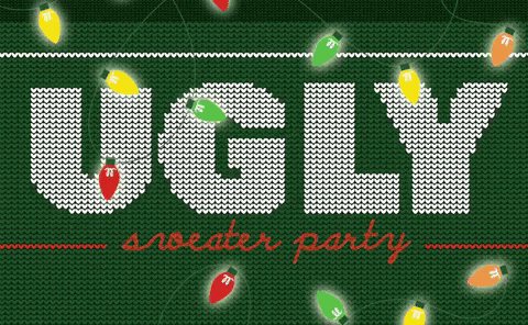 ugly sweater holiday party GIF by evite