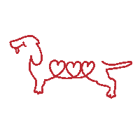 Wiener Dog Love Sticker by TequeNYC