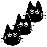Happy Black Cat Sticker by junjun_pontan