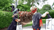 SeaWorld halloween candy trick or treat skipping GIF
