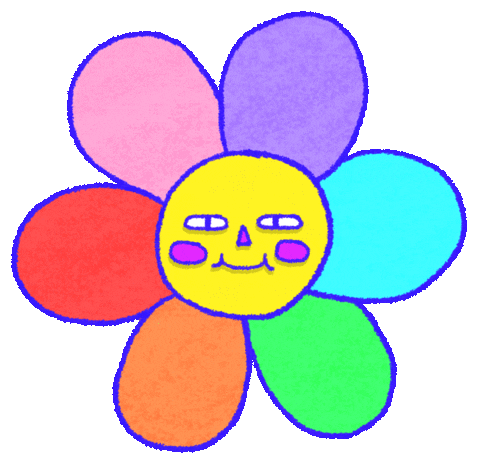 Rainbow Flower Sticker by Katharine Kow