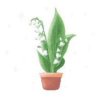 Lily Of The Valley Flower Sticker by THEWOWCHILD+CO