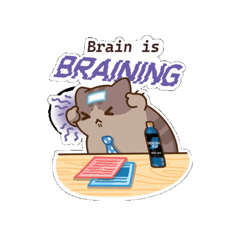 Cat Working Sticker by Bichi Mao