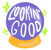 Looking Good Crystal Ball Sticker by Eledraws (Eleonore Bem)