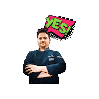 Man Yes Sticker by Carlo Piccinno