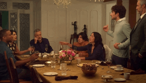 dinner animated by discussions about politics