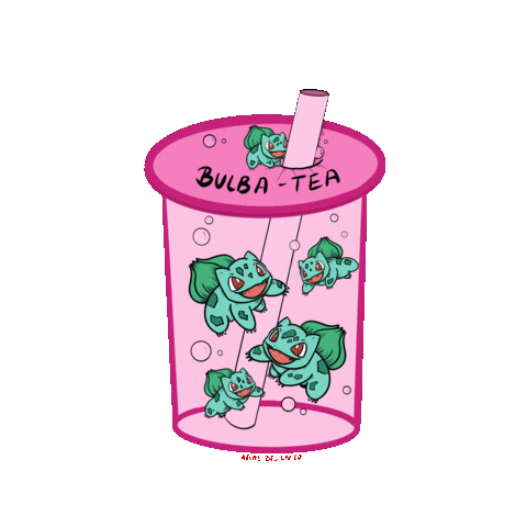 ArlaeDesignCo pokemon bubbletea bulbasaur arlaedesignco Sticker