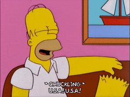 homer simpson laughing GIF