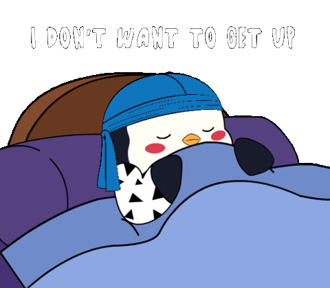 Tired Saturday Morning Sticker by Pudgy Penguins