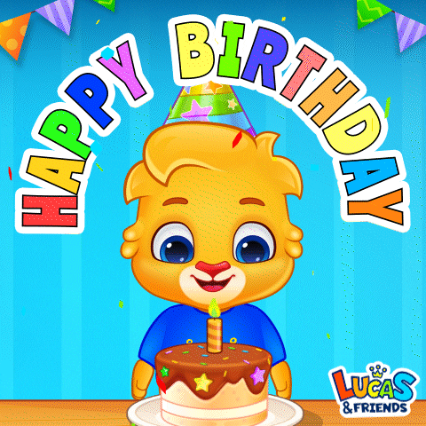 Celebrate Happy Birthday GIF by Lucas and Friends by RV AppStudios