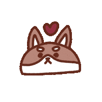 Yoppy_and_friends love heart lovely shiba Sticker