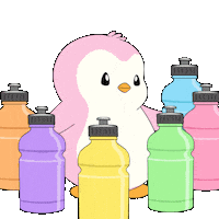Girl Drinking Sticker by Pudgy Penguins