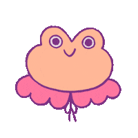 fireturtledesign happy frog blush pleased Sticker