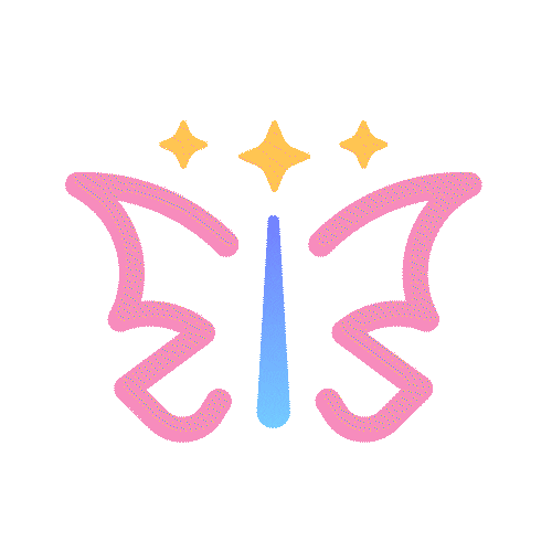 utopiaklubi butterfly magic wand fairy wings perhonen Sticker
