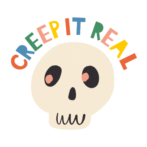 Halloween Skull Sticker by Happy Go Lucky