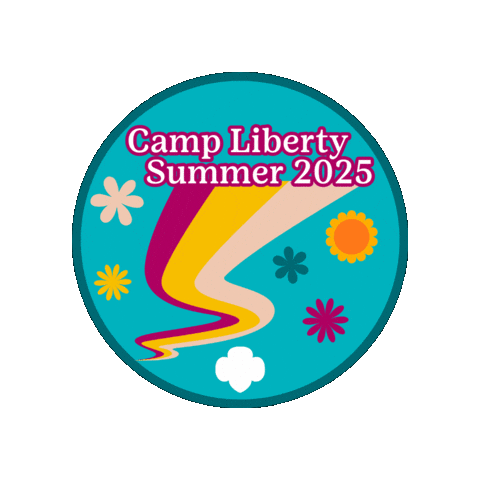 GirlScoutsEasternIAWesternIL giphygifmaker girl scouts camp liberty summer camp 2025 Sticker