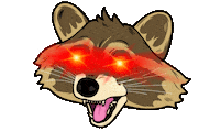 TrashPandaTribe cartoon lets go nft laser Sticker