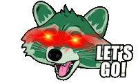 TrashPandaTribe cartoon lets go nft laser Sticker