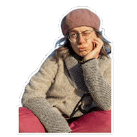 JannetteKneisel thinking self portrait nachdenklich jannette kneisel Sticker