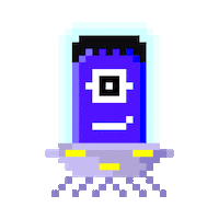 imgly pixel cool alien ufo Sticker