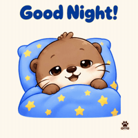 Sleepy Good Night GIF by Otto the Otter by GleeSpace