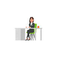 QF overworked working girl busy day qf Sticker