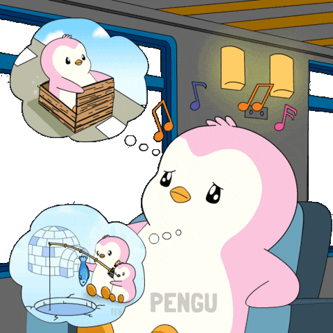 Penguin Looking GIF by Pudgy Penguins