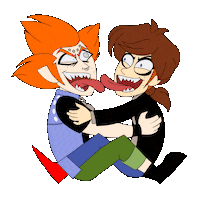 DrinkySketch kiss stickers make out the young ones Sticker