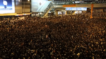 Tens of Thousands of Hong Kong Protesters Gather Downtown