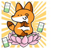 Fox Buddha Sticker