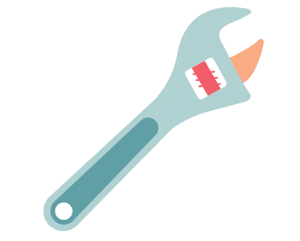 Wrench Sticker by Cristiana Oprea