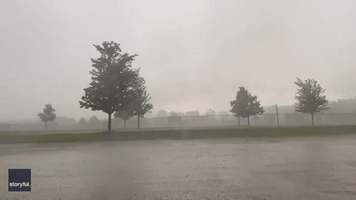 Storm Batters Michigan With Wind-Driven Rain
