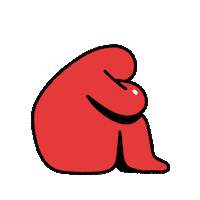 Sad Fed Up Sticker by Andrew Bell