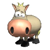 3D Cow Sticker