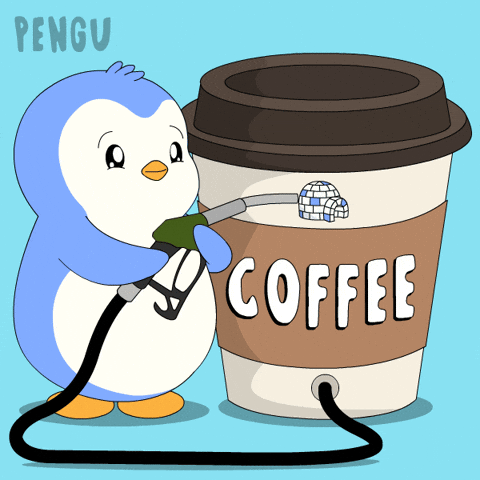 Good Morning Coffee GIF by Pudgy Penguins