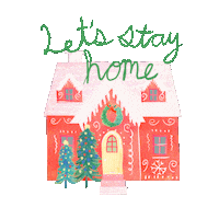 Stay Home Christmas Tree Sticker