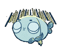 pongbong heart animation fish flying Sticker