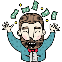 BahKadisch happy money rich payday Sticker