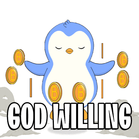 Money Pray Sticker by Pudgy Penguins