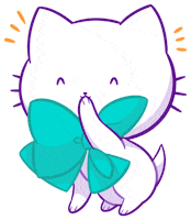 White Cat Laughing Sticker by shourimajo
