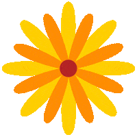 indigocan flower sun yellow orange Sticker